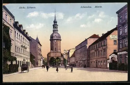 AK Schandau /sächs. Schweiz, Am Markt