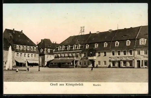 AK Königsbrück, Partie auf dem Markt