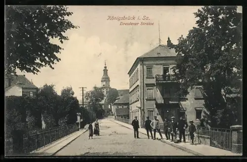 AK Königsbrück i. Sa., Blick in die Dresdener Strasse