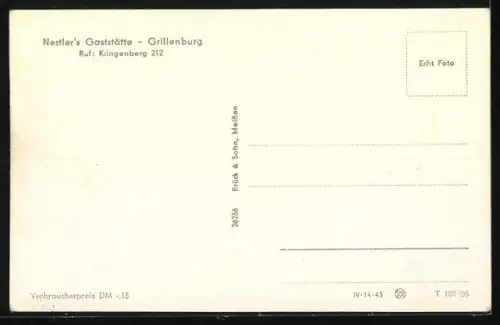 AK Grillenburg, Nestlers Gaststätte, Ortsansicht