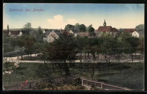 AK Grumbach /Dresden, Teilansicht des Ortes und Umgebung