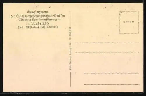 AK Paudritzsch, Wegpartie am Kurhaus