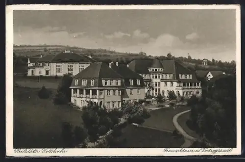 AK Gottleuba, Heilstätte, Frauenhäuser und Vortragssaal