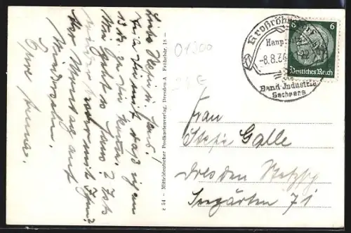 AK Grossröhrsdorf i. Sa., Ortsansicht aus der Vogelschau