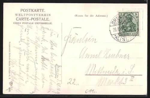 AK Dresden-Loschwitz, Weisser Hirsch, Drahtseilbahn, Luisenhof, Ortsansicht