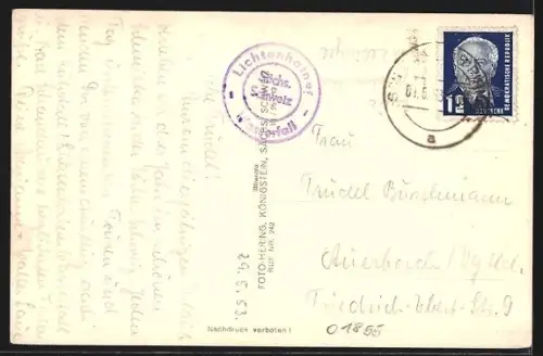 AK Lichtenhain /Sächsische Schweiz, Hotel Lichtenhainer Wasserfall