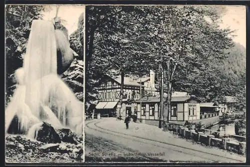 AK Lichtenhain /Sächsische Schweiz, Lichtenhainer Wasserfall, Ausflugslokal