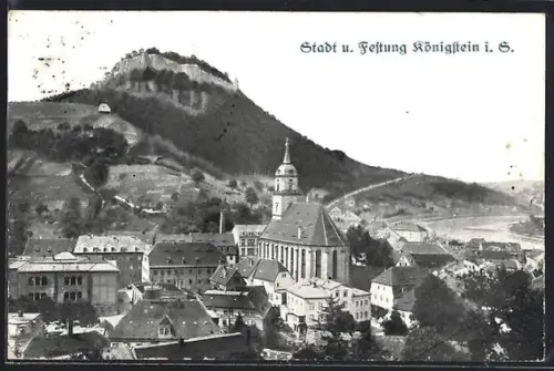 AK Königstein i. S., Stadt, Festung, Kirche