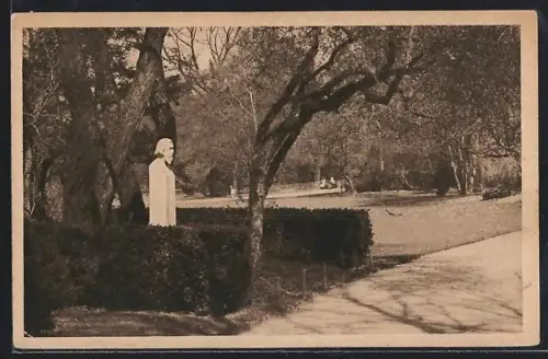 AK Dresden, Büste an der Bürgerwiese, Parkansicht