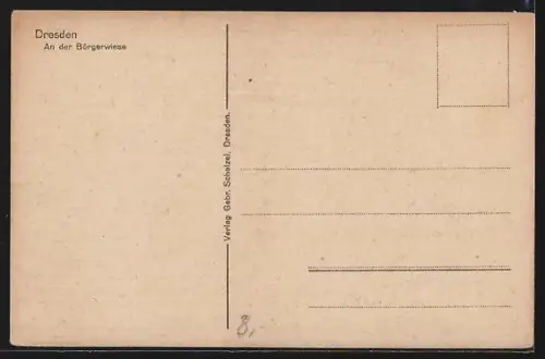 AK Dresden, Büste an der Bürgerwiese, Parkansicht