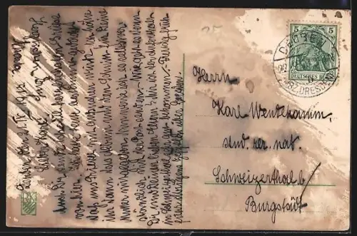 AK Dresden, Königliche Hofoper, Reiterstandbild