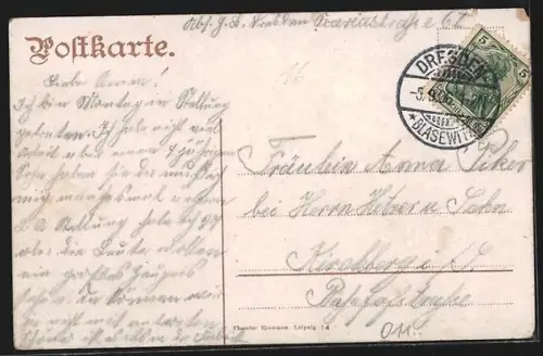 AK Dresden, Neustädter Rathaus mit aufziehender Wache