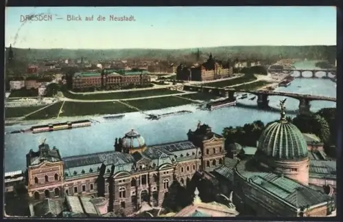 AK Dresden, Blick auf die Neustadt