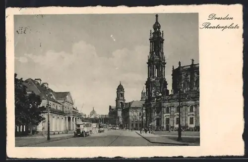AK Dresden, Theaterplatz, Panorama