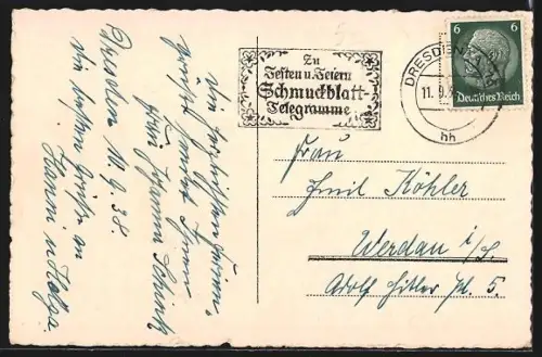 AK Dresden, Blick von der Brühlschen Terrasse