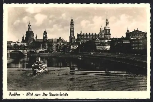 AK Dresden, Blick von der Marienbrücke