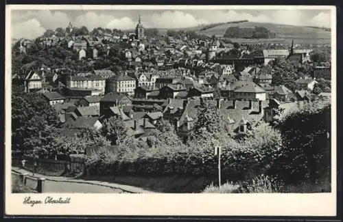 AK Siegen, Oberstadt aus der Vogelschau