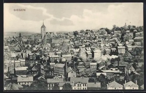 AK Siegen, Ortsansicht mit Kirche