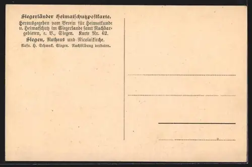 AK Siegen, Rathaus u. Nikolaikirche