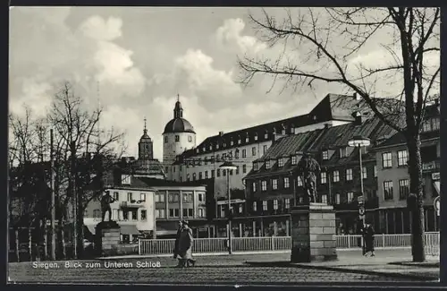 AK Siegen, Blick zum Unteren Schloss