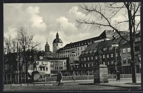 AK Siegen, Blick zum Unteren Schloss