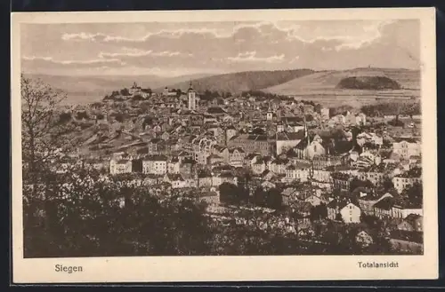 AK Siegen, Ortsansicht aus der Vogelschau