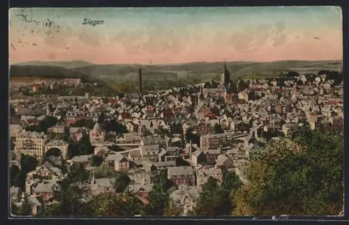 AK Siegen, Ortsansicht mit Kirche