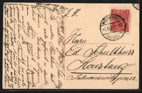 AK Siegen, Ortsansicht mit Kirche