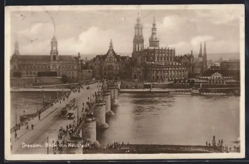 AK Dresden, Blick von der Neustadt