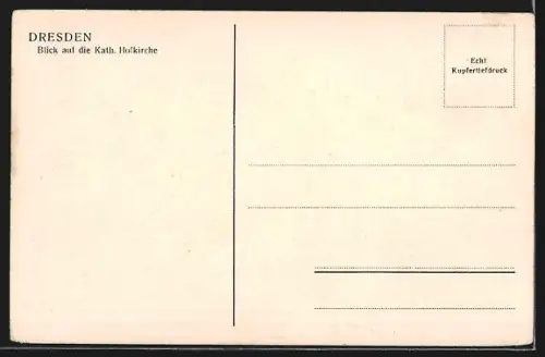 AK Dresden, Blick auf die Kath. Hofkirche