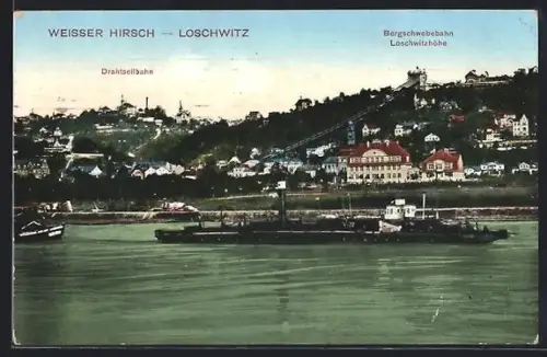 AK Dresden-Loschwitz, Drahtseilbahn, Bergschwebebahn Loschwitzhöhe