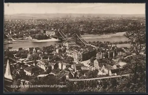 AK Dresden, Blick von der Loschwitzhöhe