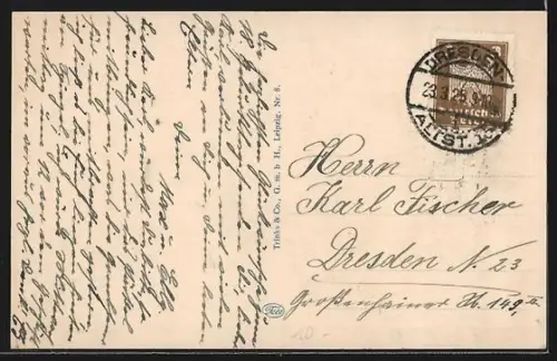 AK Dresden, Blick von der Loschwitzhöhe