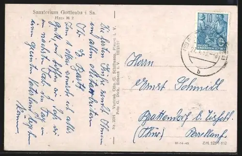 AK Gottleuba i. Sa., Sanatorium, Haus M 2