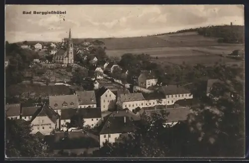 AK Bad Berggiesshübel, Ortsansicht mit Kirche