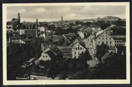 AK Kamenz i. Sa., Ortsansicht mit Strassenpartie