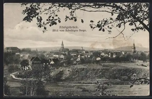 AK Königsbrück, Blick vom Scheibigen Berge