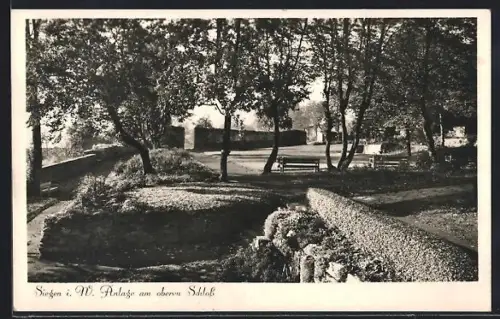 AK Siegen i. W., Parkanlage am oberen Schloss