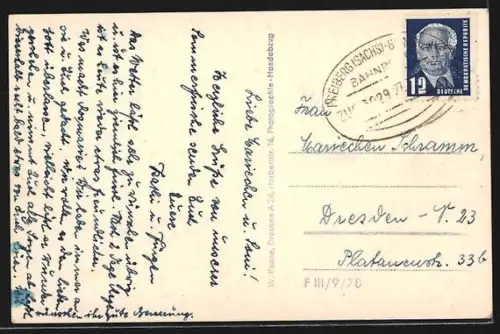 AK Rechenberg i. Erzgeb., Ortsansicht mit Feldern