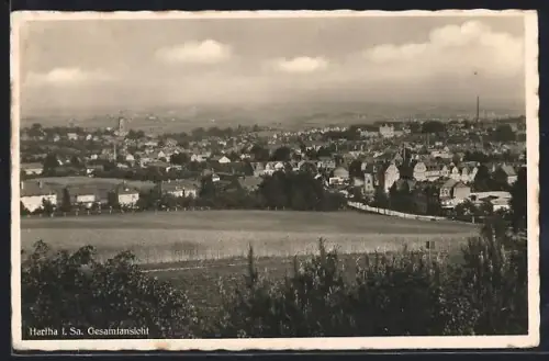 AK Hartha i. Sa., Panoramaansicht des Ortes