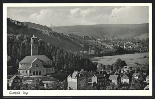 AK Eiserfeld /Sieg, Kirche und Ortsansicht