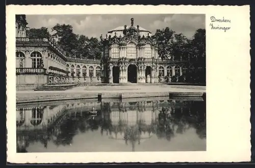 AK Dresden, Zwinger mit Teich