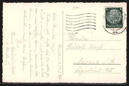 AK Dresden, Zwinger mit Teich