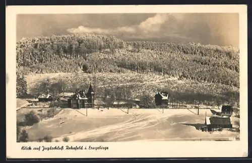 AK Rehefeld i. Erzgebirge, Blick zum Jagdschloss