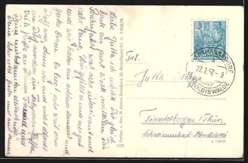 AK Hartmannsdorf /Dippoldiswalde, Ortsansicht mit Kirche