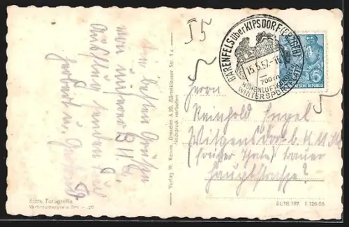 AK Bärenfels über Kipsdorf, HO-Gaststätte Putzmühle