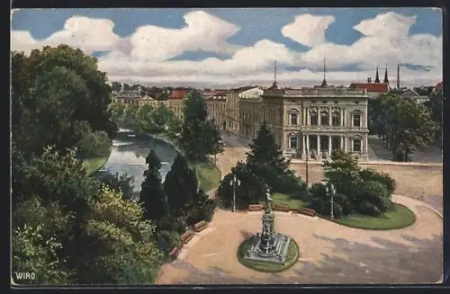 Künstler-AK Düsseldorf, Corneliusplatz