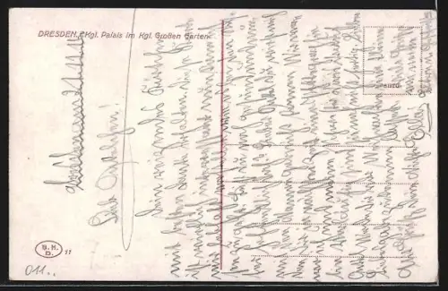 AK Dresden, Königliches Palais im Grossen Garten