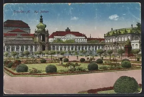 AK Dresden., Kgl. Zwinger, Gartenansicht