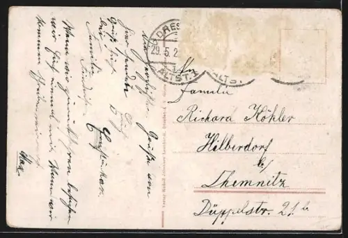 AK Dresden., Kgl. Zwinger, Gartenansicht